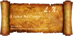 Lipka Nándor névjegykártya