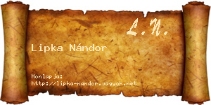 Lipka Nándor névjegykártya
